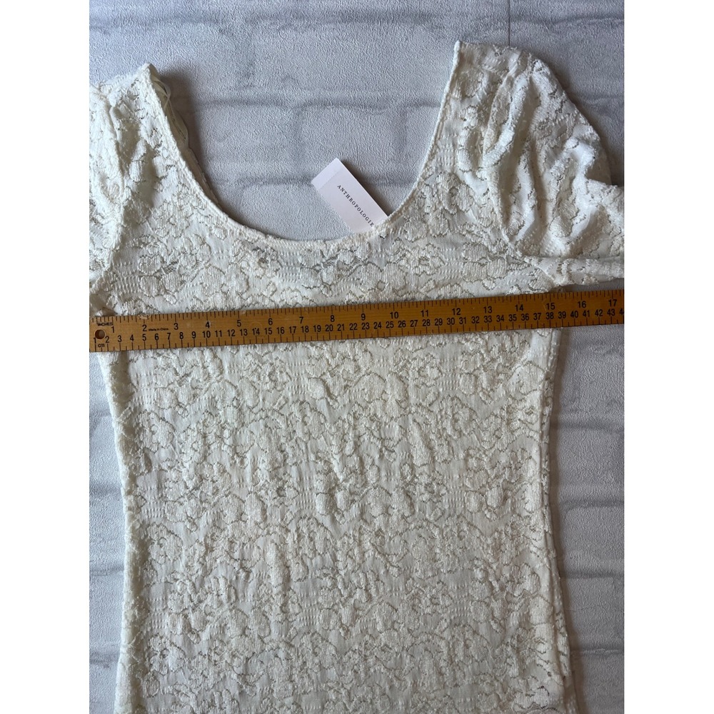 NWT Anthropologie Pure + Good Floral Lace Top Small Coquette fairy quiet luxury - Picture 6 of 7
